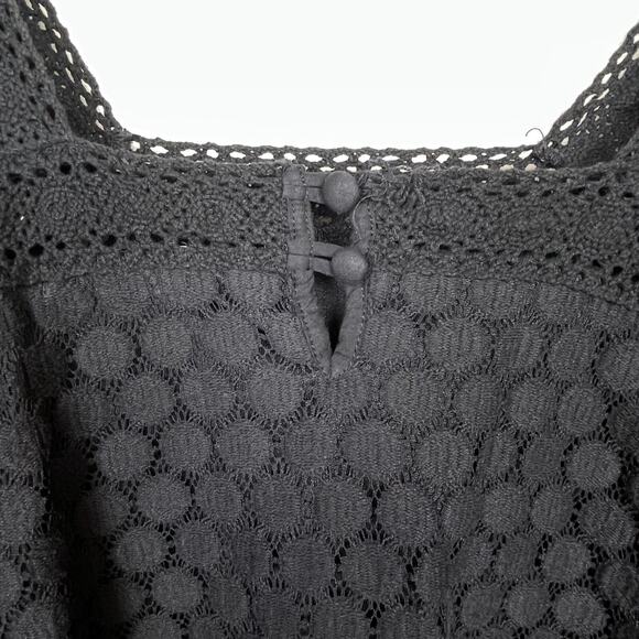 Solitaire Black Lace Top Size S Whimsigoth Y2K Witchy Square‎ Neck - Picture 4 of 8